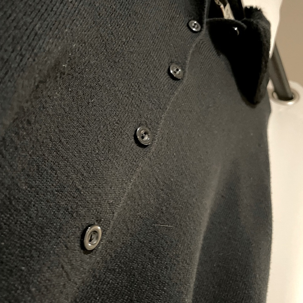 Vintage Kathy Lee Black Button Up Sweater Cardigan with Faux Fur Collar - Picture 4 of 4